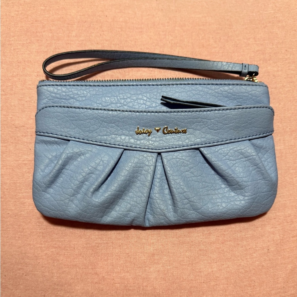 Juicy Couture Light Blue Wristlet Clutch